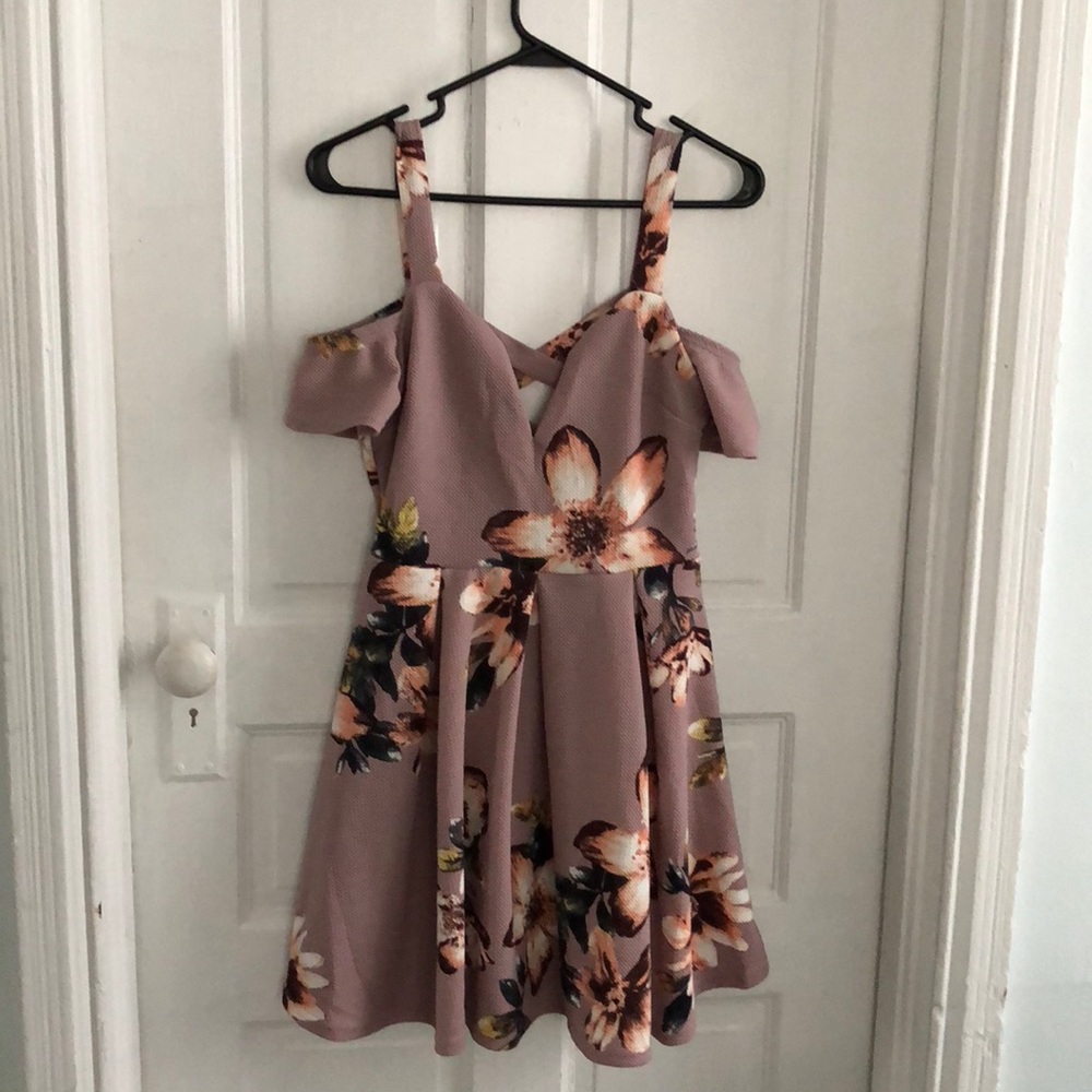 Floral off shoulder party dress